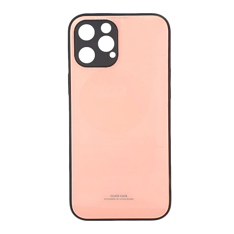 Tempered Glass Case Back Cover (iPhone 12 / 12 Pro) pink