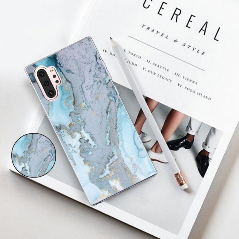 Marble Art Case Back Cover (Samsung Galaxy Note 10) white-blue