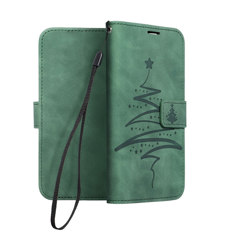 Christmas Mezzo Book Cover (Samsung Galaxy A21s) tree-green