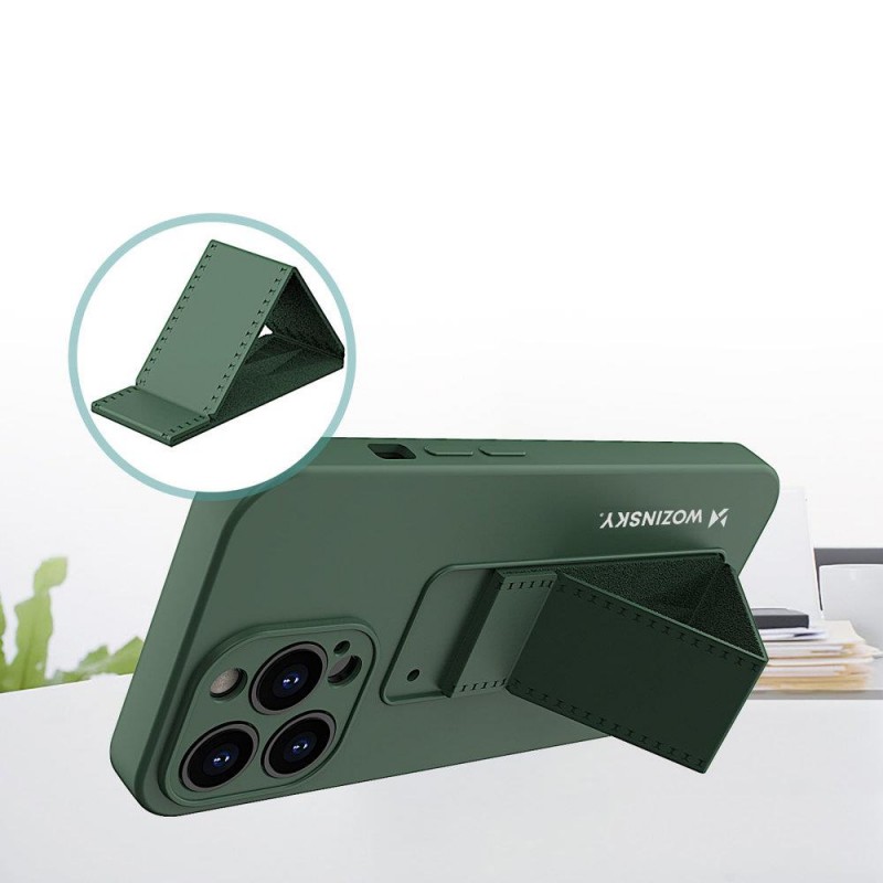 Wozinsky Kickstand Flexible Back Cover Case (iPhone 13) green