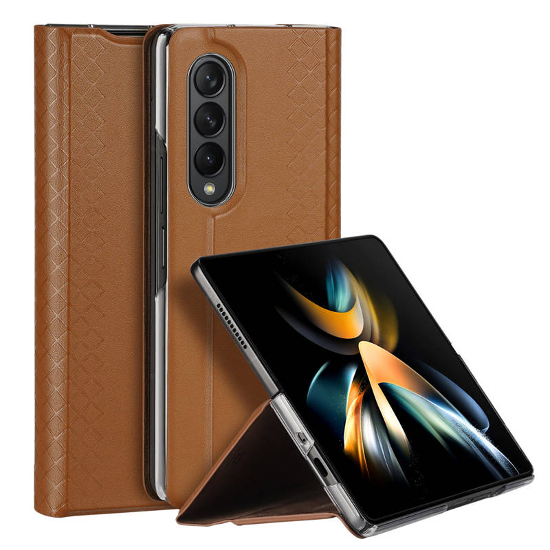 Dux Ducis Bril Back Leather Case (Samsung Galaxy Z Fold 3) brown