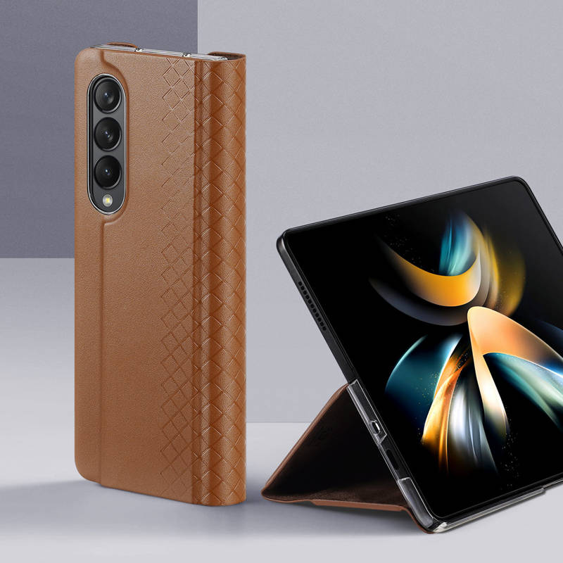 Dux Ducis Bril Back Leather Case (Samsung Galaxy Z Fold 3) brown