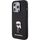 Karl Lagerfeld® Fixed Glitter Ikonik Logo Metal Pin Case (iPhone 15 Pro Max) black
