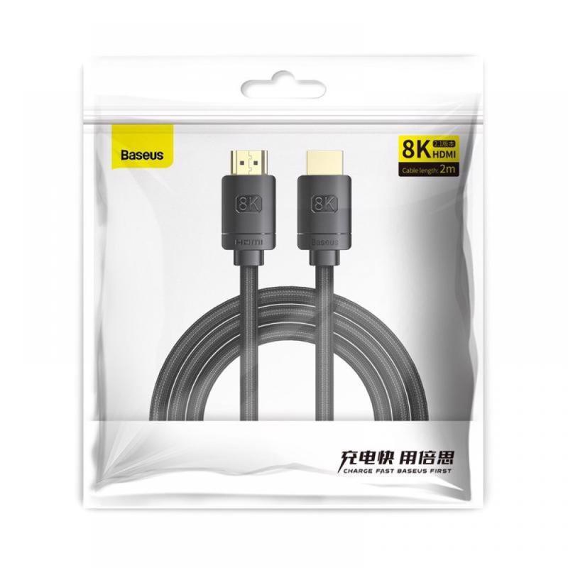 Baseus HDMI 2.1 Cable 8K 60Hz / 4K 120Hz / 2K 144Hz / eARC QMS HDR VRR ALLM 3m (CAKGQ-L01) black Baseus HDMI 2.1 Cable 8K 60Hz / 4K 120Hz / 2K 144Hz / eARC QMS HDR VRR ALLM 3m (CAKGQ-L01) black