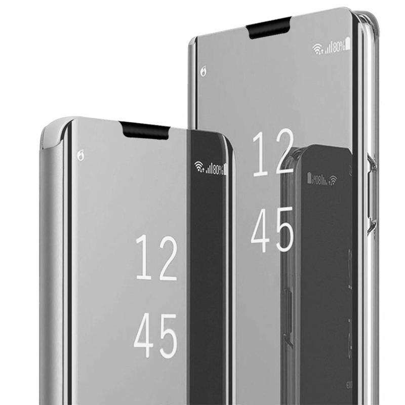Clear View Case Book Cover (Samsung Galaxy A41) silver