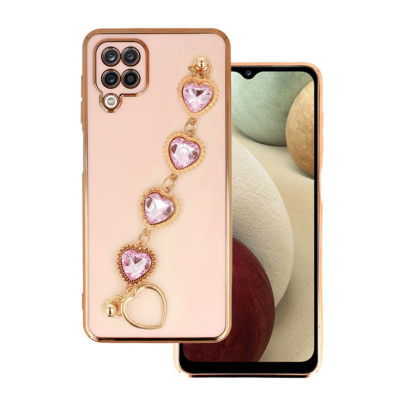 Lux Chain Series Back Cover Case (Samsung Galaxy A12/ M12) design 2 light-pink