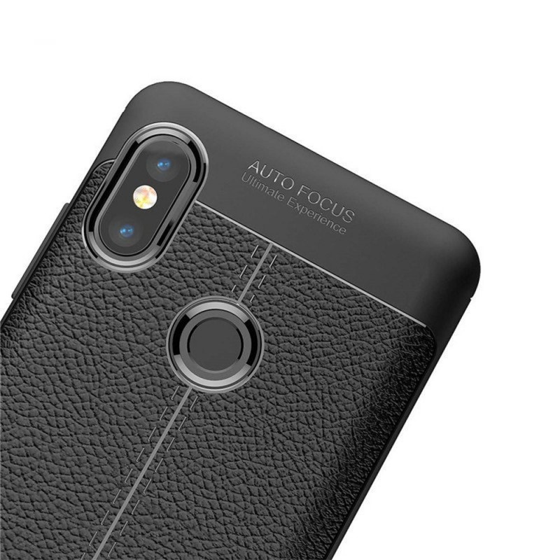 Litchi Pattern Leather Case Back Cover (Samsung Galaxy J6 2018) black