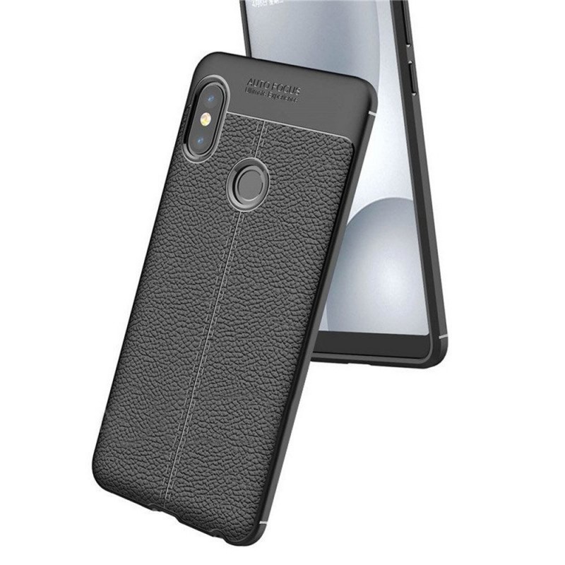 Litchi Pattern Leather Case Back Cover (Samsung Galaxy J6 2018) black