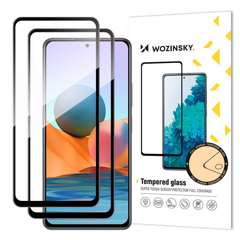 Wozinsky 2x Tempered Glass Full Glue Coveraged (Xiaomi Redmi Note 10 Pro) black