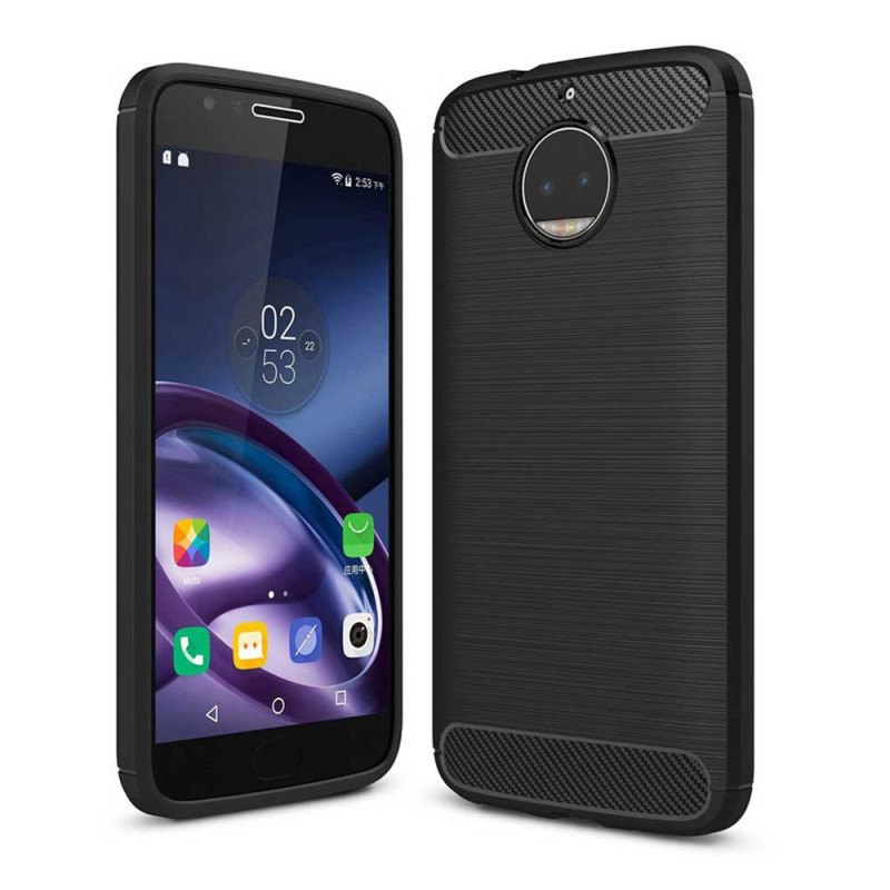 Carbon Case Back Cover (Motorola Moto G5S Plus) black