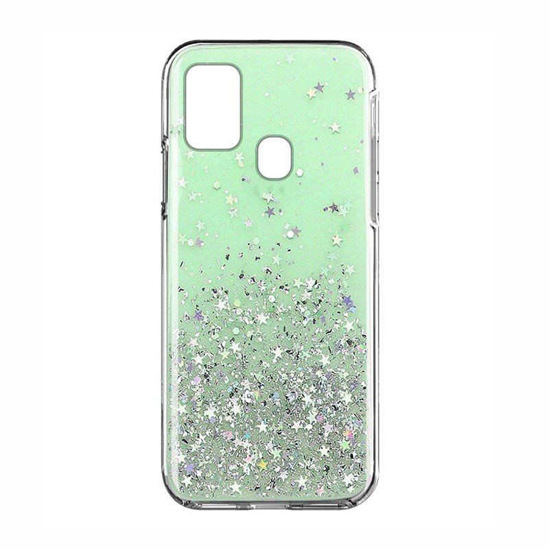 Wozinsky Star Glitter Shining Armor Back Cover (Samsung Galaxy M21) green