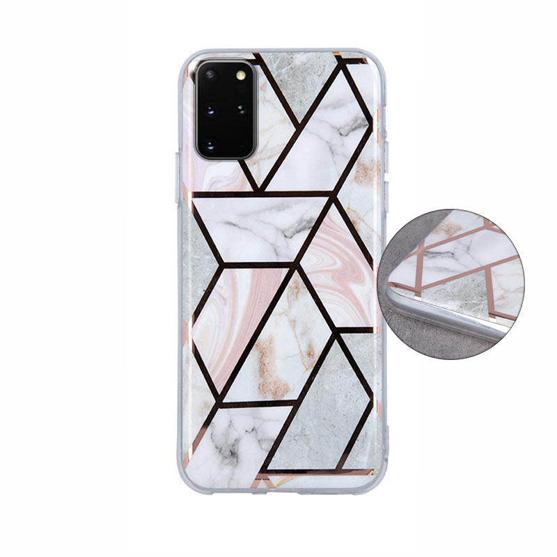 Geometric Marmur Case Back Cover (Samsung Galaxy S20 Plus) pink