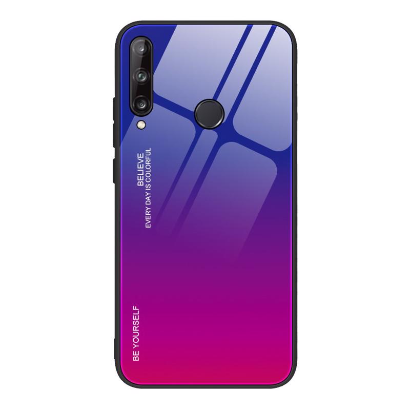 Tempered Glass Case Back Cover (Huawei P40 Lite E) pink-purple