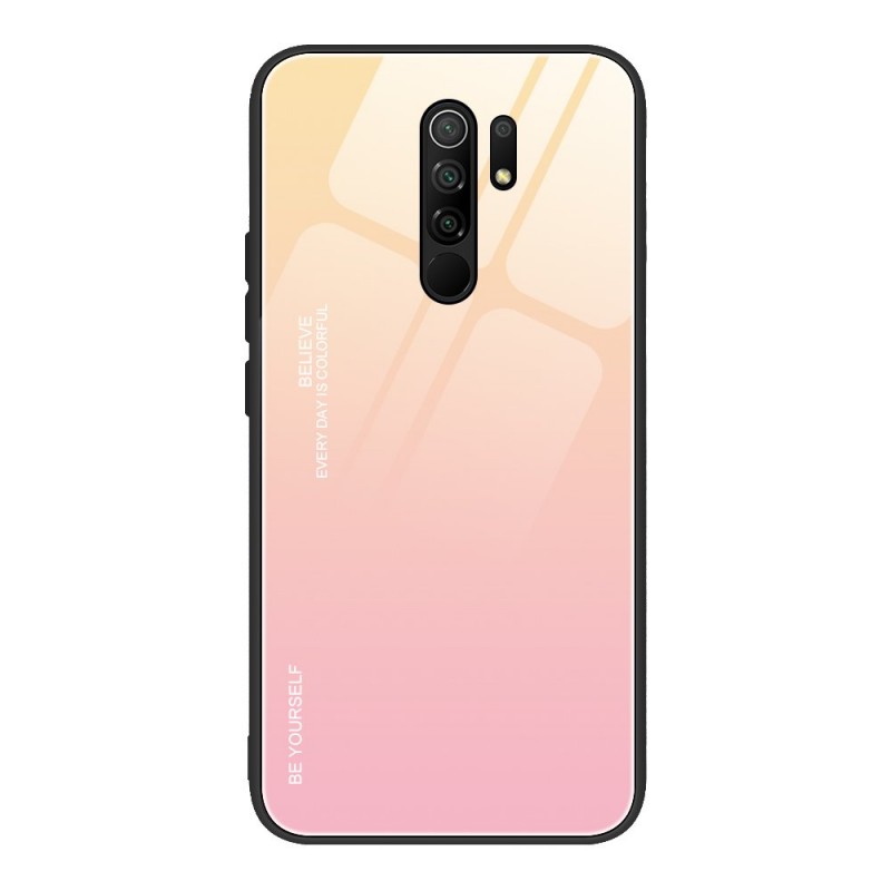 Tempered Glass Case Back Cover (Xiaomi Redmi 9) pink-yellow