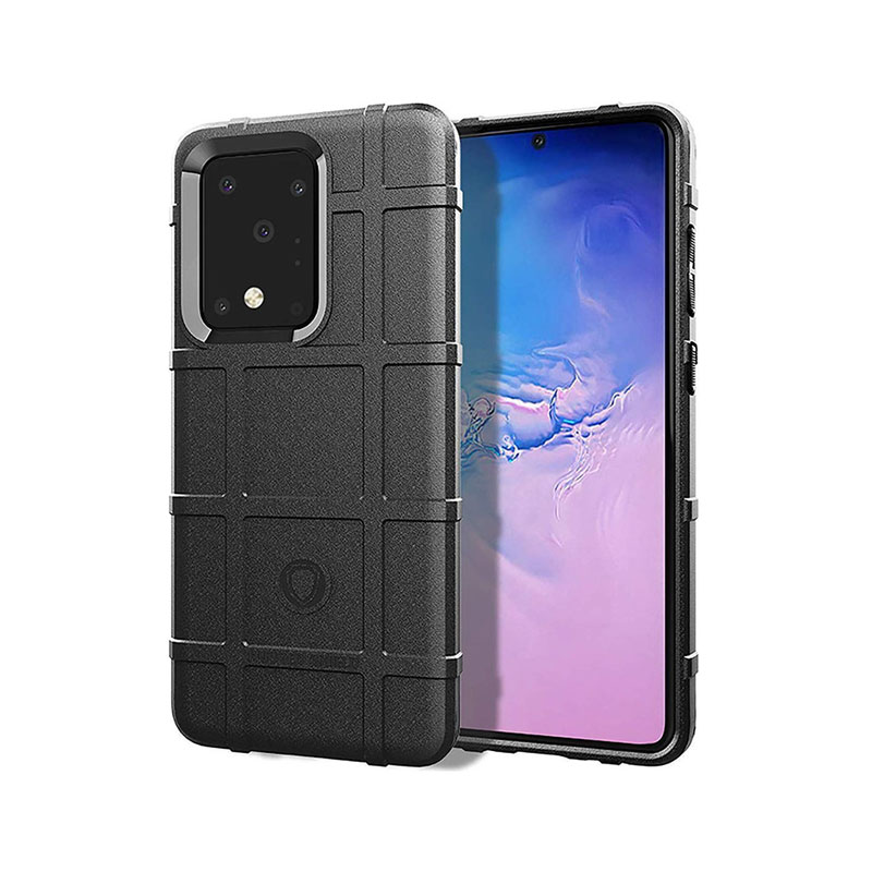 Anti-shock Square Armor Case Rugged Cover (Samsung Galaxy S20 Ultra) black