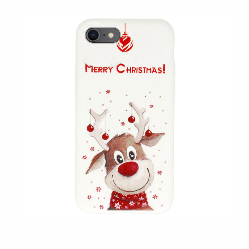 Christmas Back Cover Case (iPhone SE 2 / 8 / 7) design 2 white