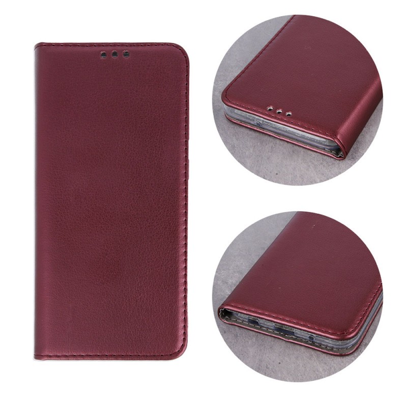 Smart Magnetic Leather Book Cover (LG K61) burgundy