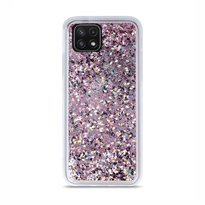 Liquid Crystal Glitter Armor Back Cover (Samsung Galaxy A22 5G) purple