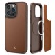 Spigen® Cyrill Kajuk MagFit Case ACS04881 Leather Case (iPhone 14 Pro Max) saddle brown