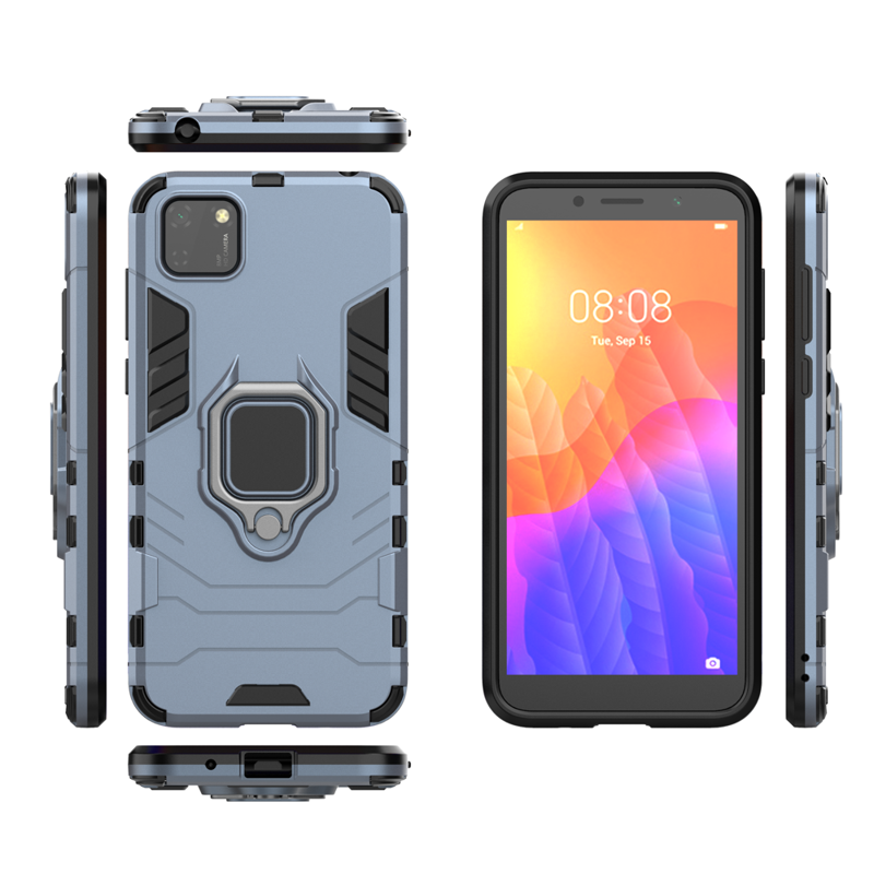 Finger Ring Rugged Case Back Cover (Huawei Y5p) blue