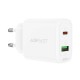 AceFast Wall Charger Type-C / USB 20W, PPS, PD, QC 3.0, AFC, FCP (A25) white