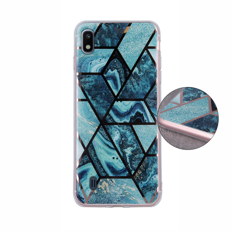 Geometric Marmur Case Back Cover (Samsung Galaxy A10) dark-blue