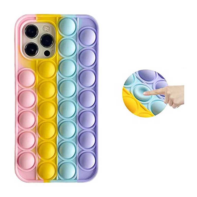 Bubble Pop It Back Case (iPhone 11 Pro) (N22) pink-yellow-blue-purple