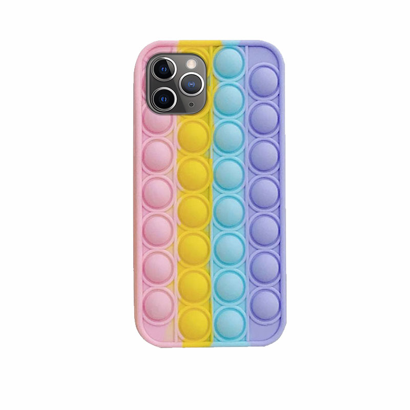 Bubble Pop It Back Case (iPhone 11 Pro) (N22) pink-yellow-blue-purple