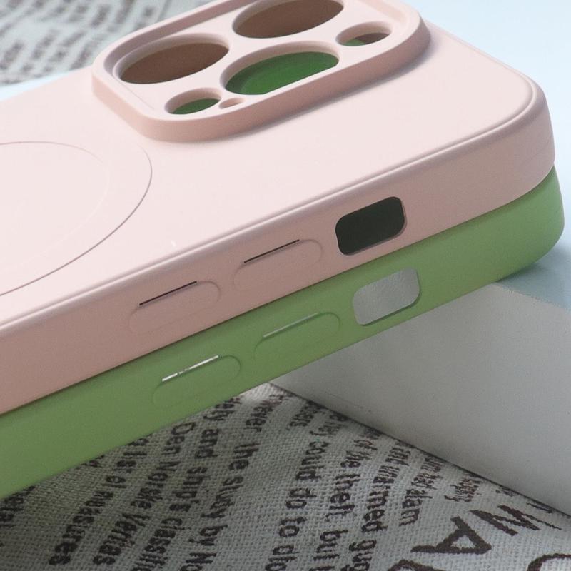 Silicone Magsafe Back Cover Case (iPhone 15 Plus) Pink