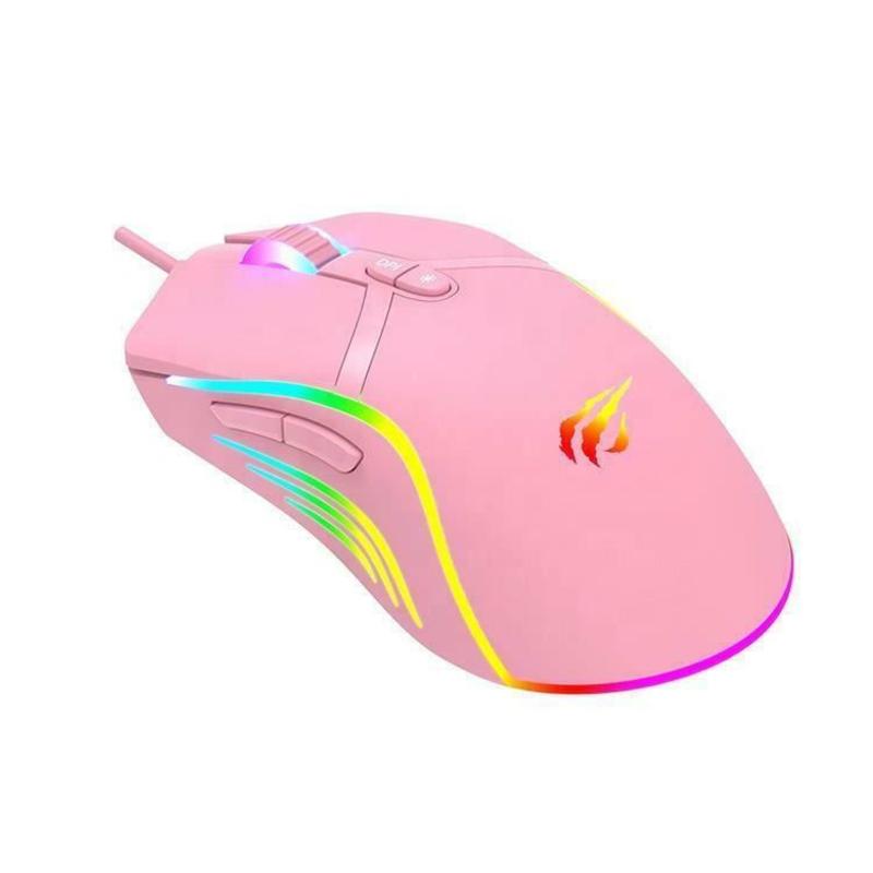 Havit Gaming ποντίκι MS1026 6400DPI 7 πλήκτρα RGB (pink)