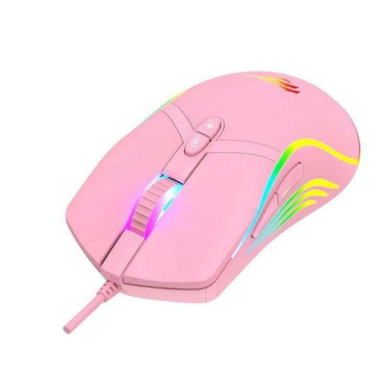 Havit Gaming ποντίκι MS1026 6400DPI 7 πλήκτρα RGB (pink)
