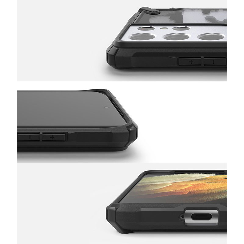 Ringke Fusion-X Camo Back Case (Samsung Galaxy S21) camo black (XDSG0044)