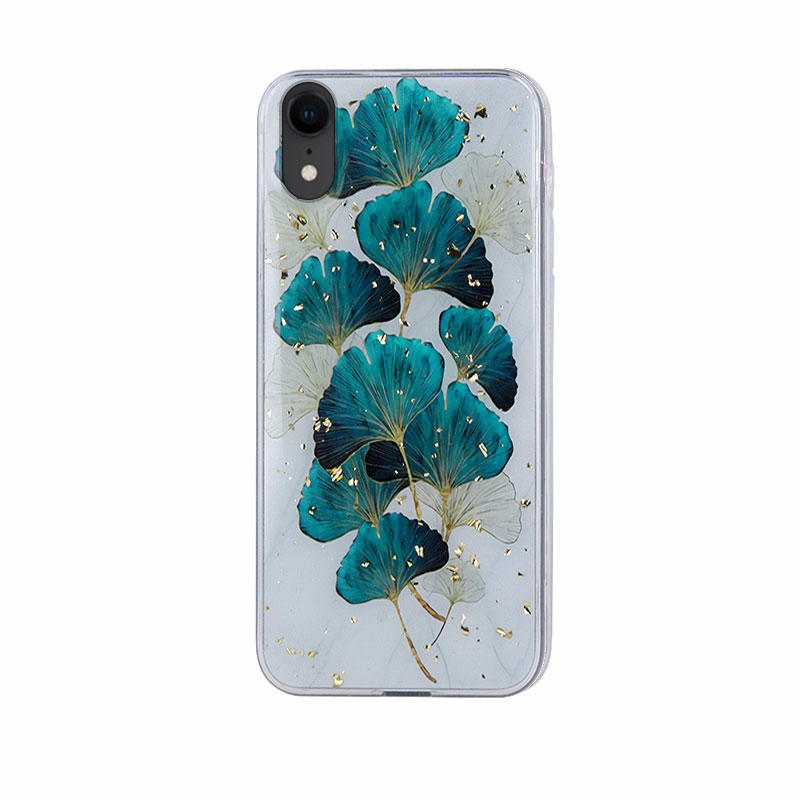 Gold Glam Back Cover Case (iPhone XR) leaves