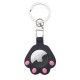 Cat Paw Silicone Cover Keychain Case (Apple AirTag) black