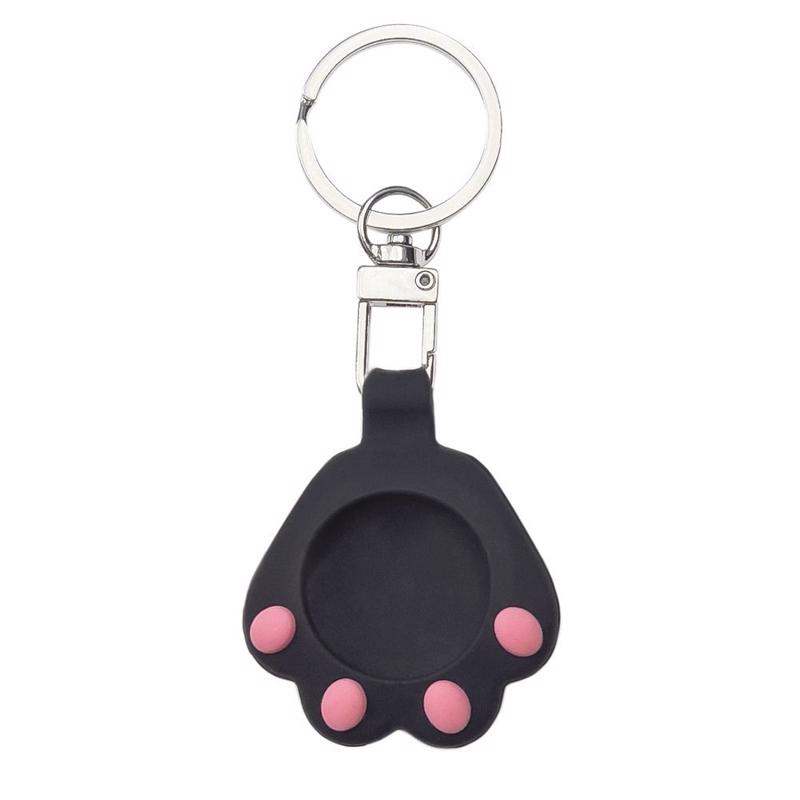 Cat Paw Silicone Cover Keychain Case (Apple AirTag) black