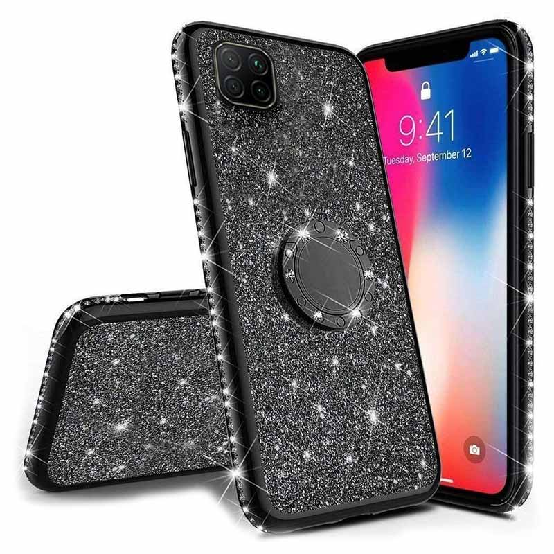 Diamond Ring Case Back Cover (Huawei Y5P) black