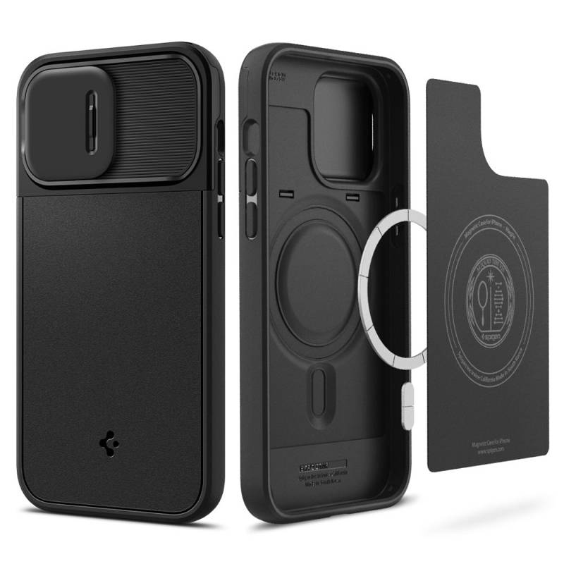 Spigen® Optik Armor (MagFit) ACS04848 Case (iPhone 14 Pro Max) black