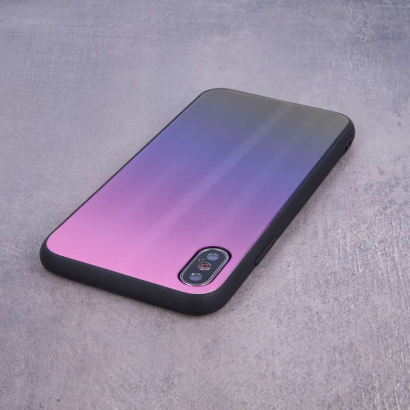 Aurora Glass Case Back Cover (iPhone 11) pink-black