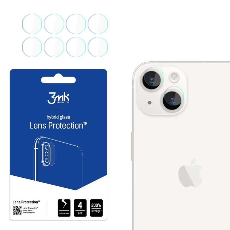3MK Flexible Camera Lens Protector (iPhone 15 Plus / 14 Plus) 4 pcs set