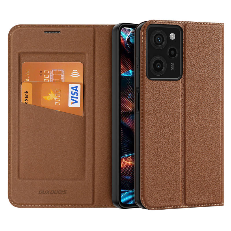 Dux Ducis Skin X2 Book Cover (Xiaomi Poco X5 Pro 5G / Redmi Note 12 Pro 5G) brown