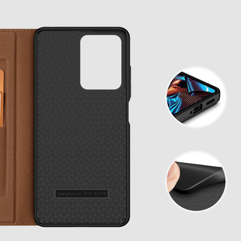 Dux Ducis Skin X2 Book Cover (Xiaomi Poco X5 Pro 5G / Redmi Note 12 Pro 5G) brown