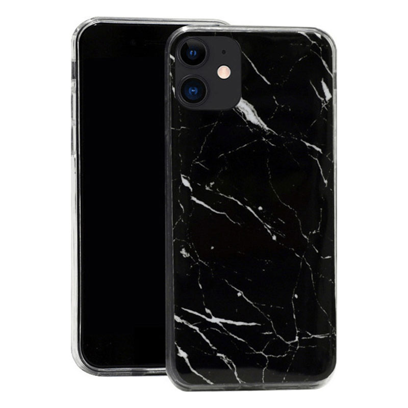 Wozinsky Marble Case Back Cover (iPhone 12 / 12 Pro) black