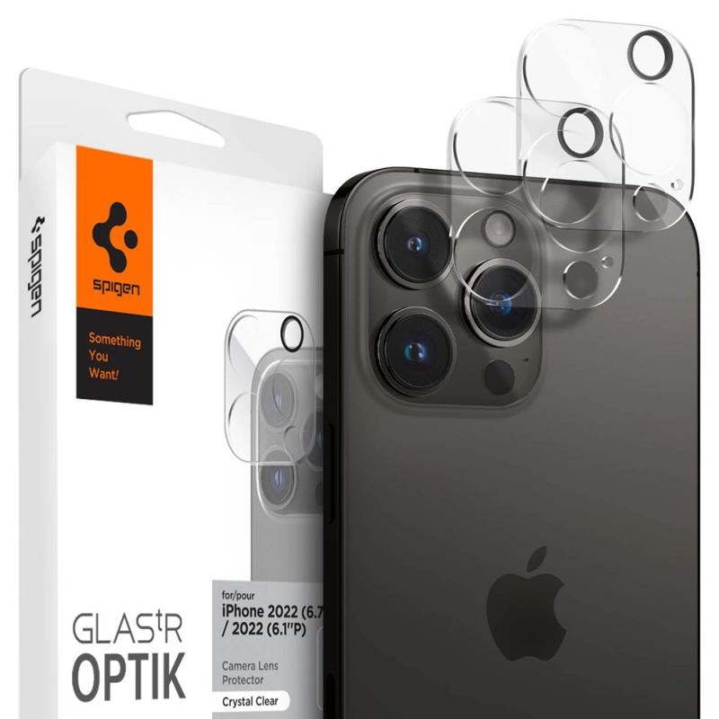 Spigen® Optik.Tr ”Ez Fit” Camera Protector 2-Pack (iPhone 14 Pro / 14 Pro Max) crystal clear