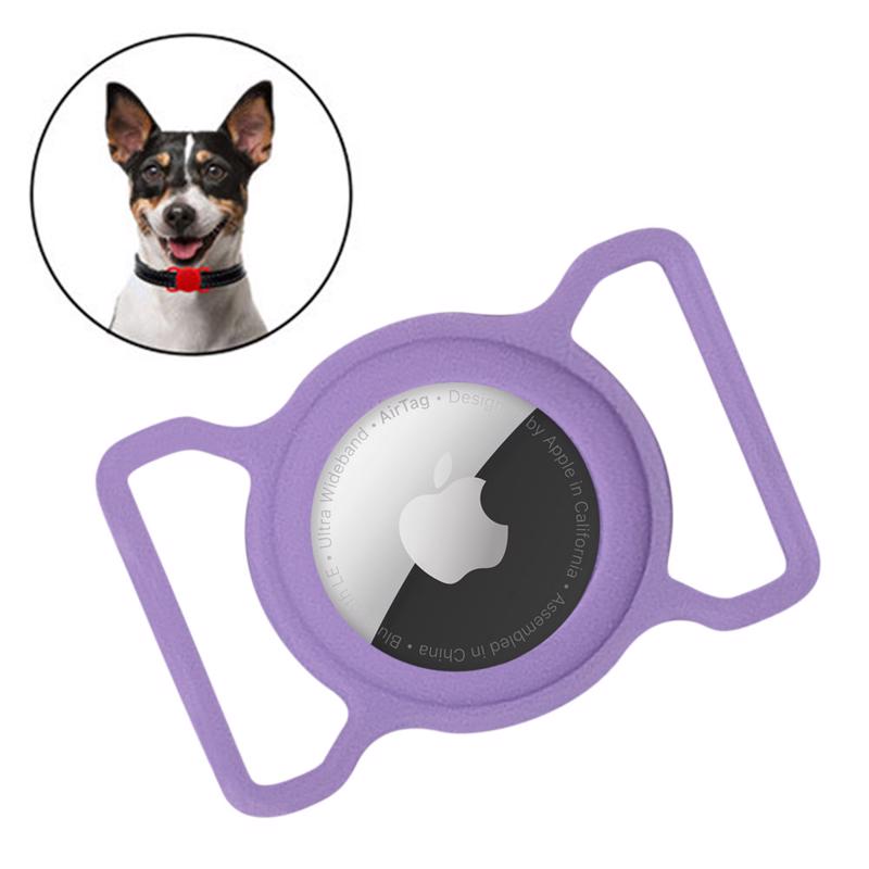 Θήκη Σιλικόνης με Κολάρο Σκύλου / Γάτας (Apple AirTag) purple