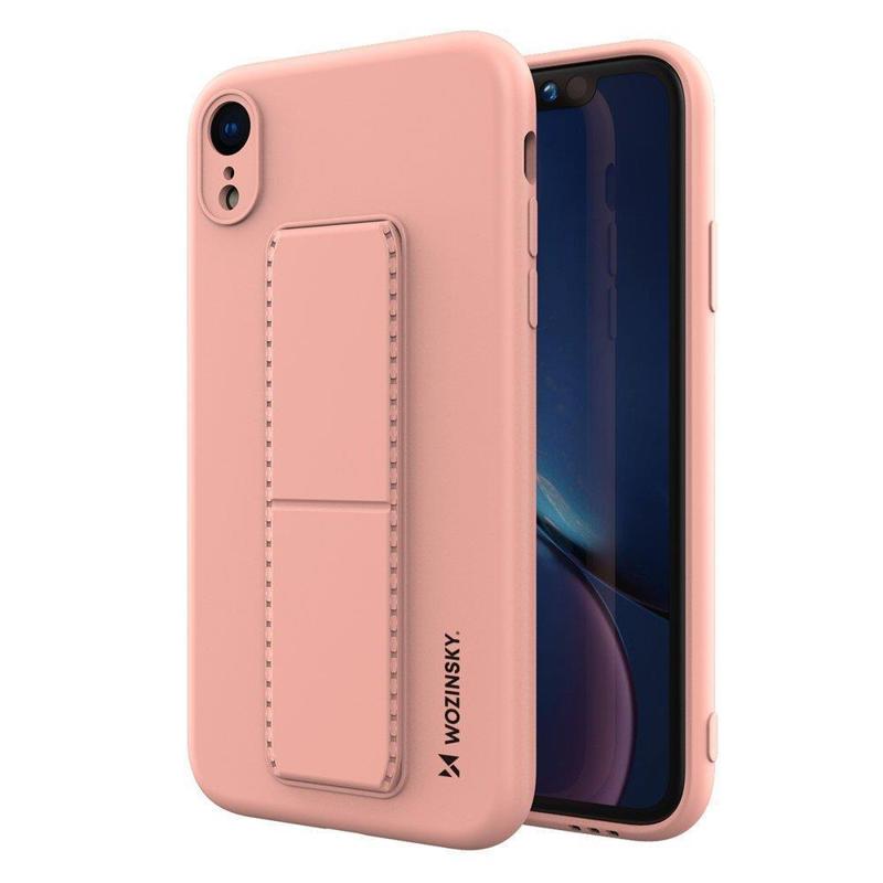 Wozinsky Kickstand Flexible Back Cover Case (iPhone XR) pink
