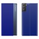 Sleep Window Case Book Cover (Samsung Galaxy S21 FE) blue