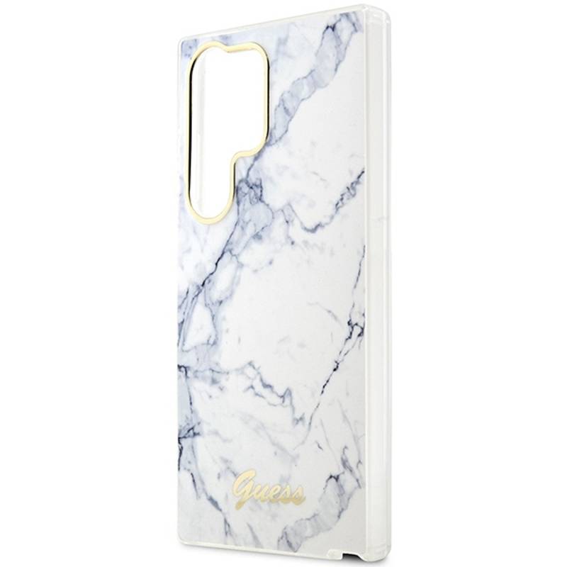 Guess HardCase Marble Case (Samsung Galaxy S23 Ultra) white