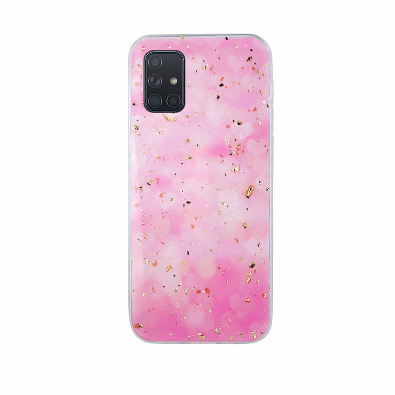 Gold Glam Back Cover Case (Samsung Galaxy A71) pink