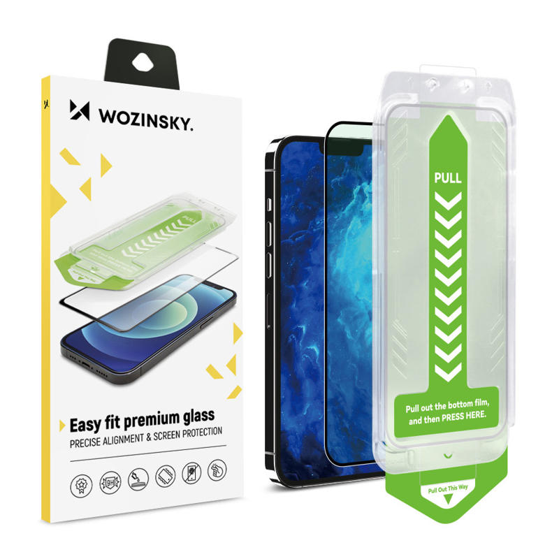 Wozinsky Premium Full Tempered glass with Mounting Frame (iPhone 15) black