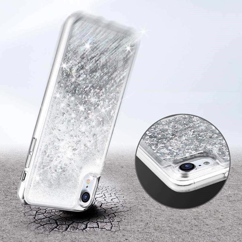 Liquid Crystal Glitter Armor Back Cover (iPhone 15 Plus / 14 Plus) silver